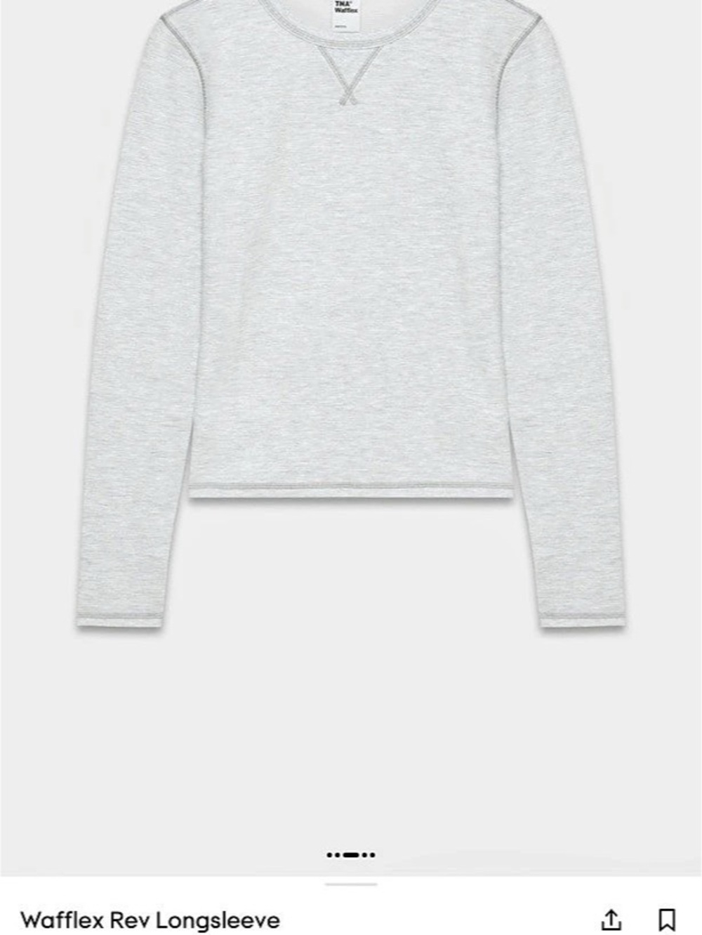 Aritzia Wafflex Rev Longsleeve Long Sleeve in Gray Like New